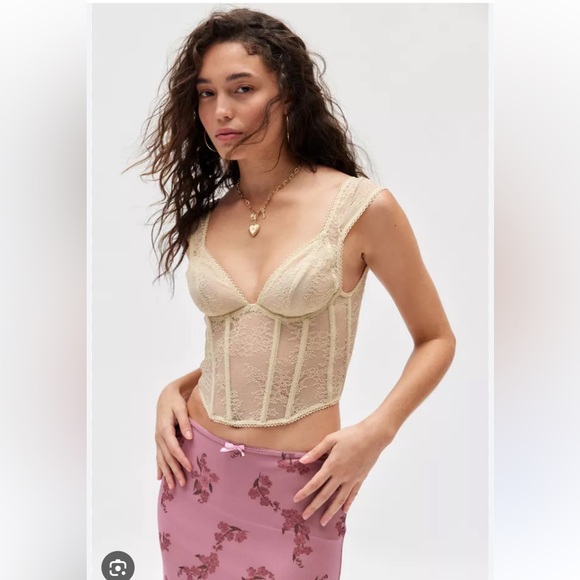Urban Outfitters Tops - Urban Outfitters Out From Under Amour Lace Cream/Ecru Corset